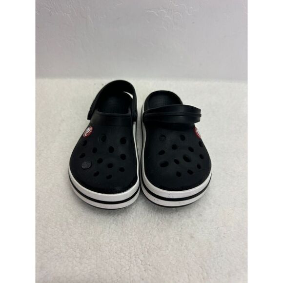 Crocs Black Perforated Adjustable Heel Strap Crocband Clogs Unisex Footwear C12 - Picture 1 of 7